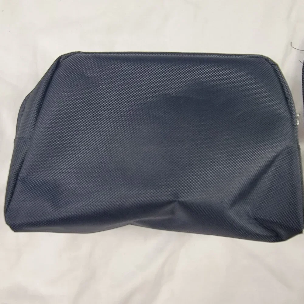 Tumi For Delta Travel Toiletry Bag Case Set Navy Blue Nylon With Eye Mask